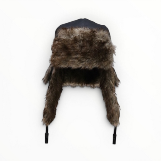 Reworked Fur Hat Black