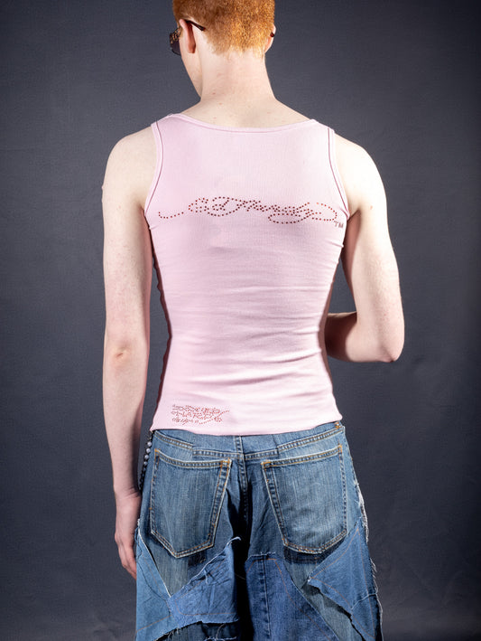 Ed Hardy Shinny Skull Pink Top