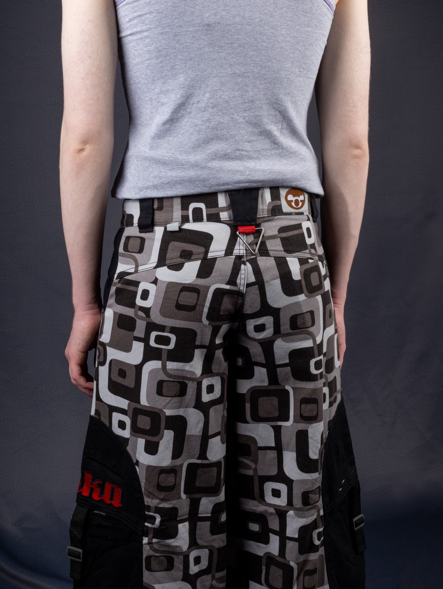 Stuka Gray Squares Pant