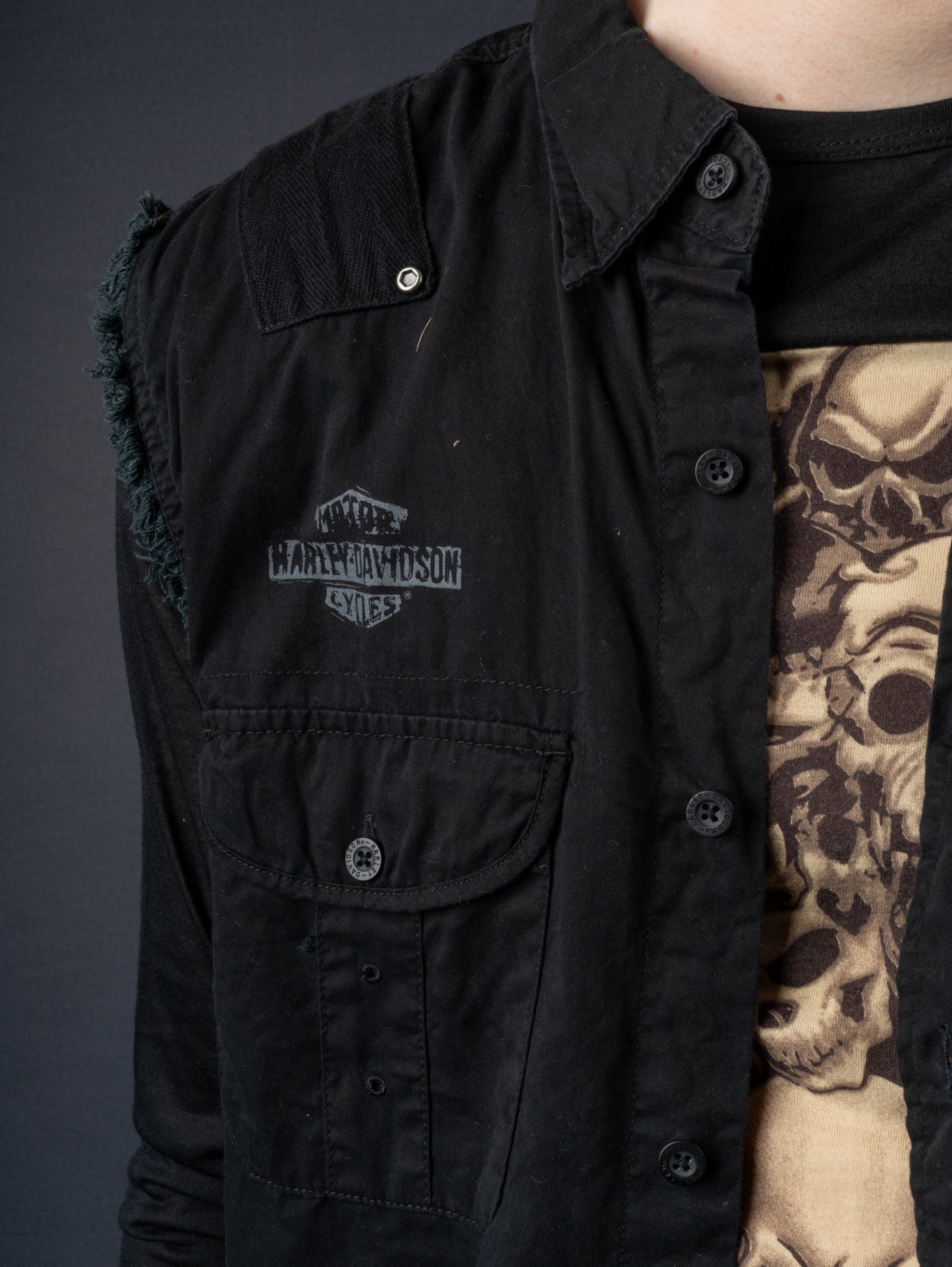 Harley Davidson Fire Skulls Vest