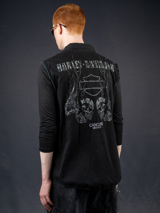 Harley Davidson Fire Skulls Vest