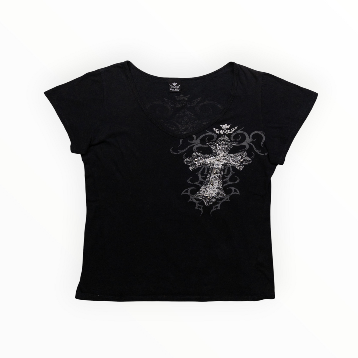 ¨The Cross¨ Diamond Baby Tee