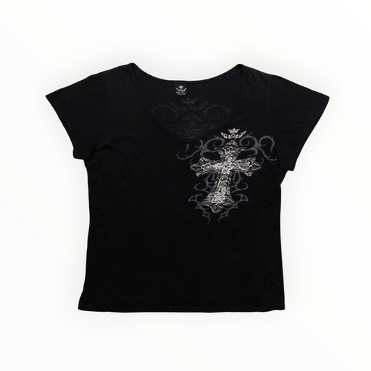 ¨The Cross¨ Diamond Baby Tee