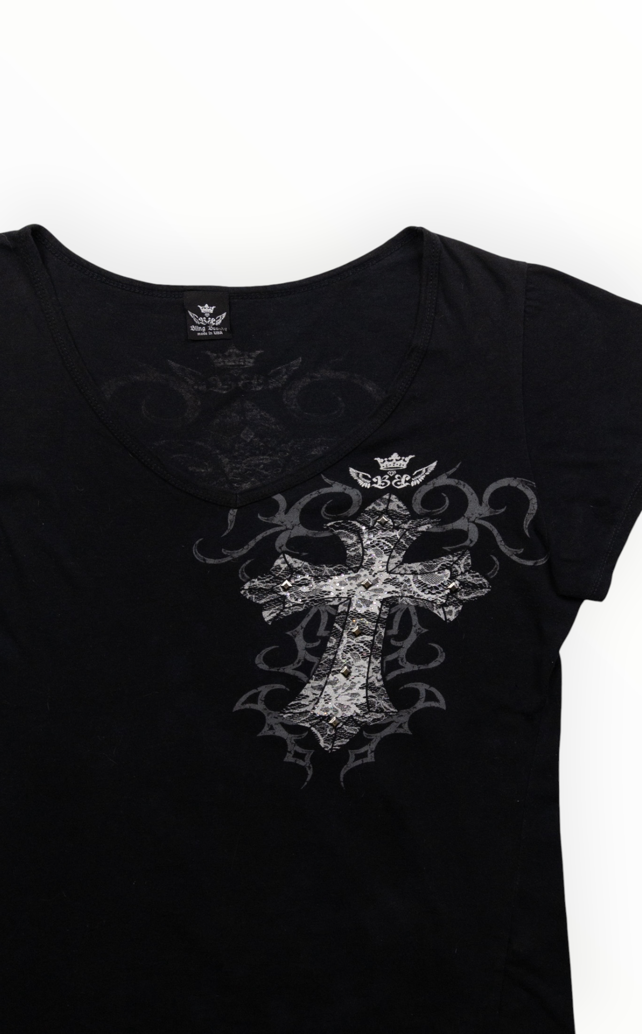 ¨The Cross¨ Diamond Baby Tee