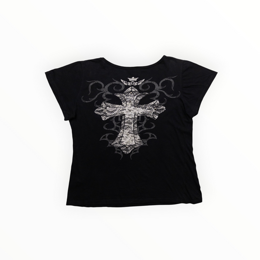 ¨The Cross¨ Diamond Baby Tee