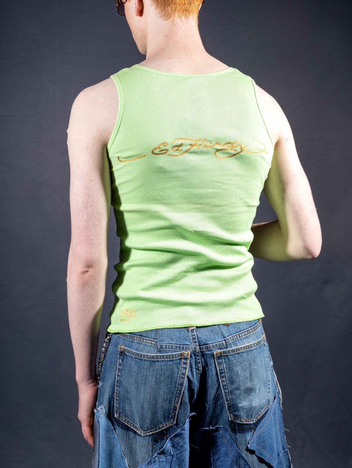 Ed Hardy Green Skull Top