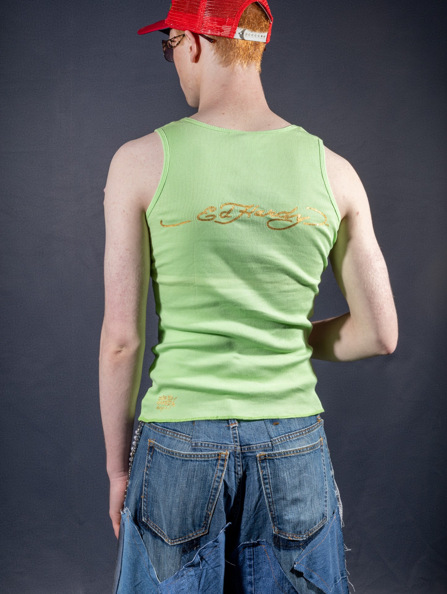 Ed Hardy Green Skull Top