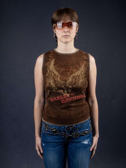 Harley Davidson Brown Eagle Tank Top