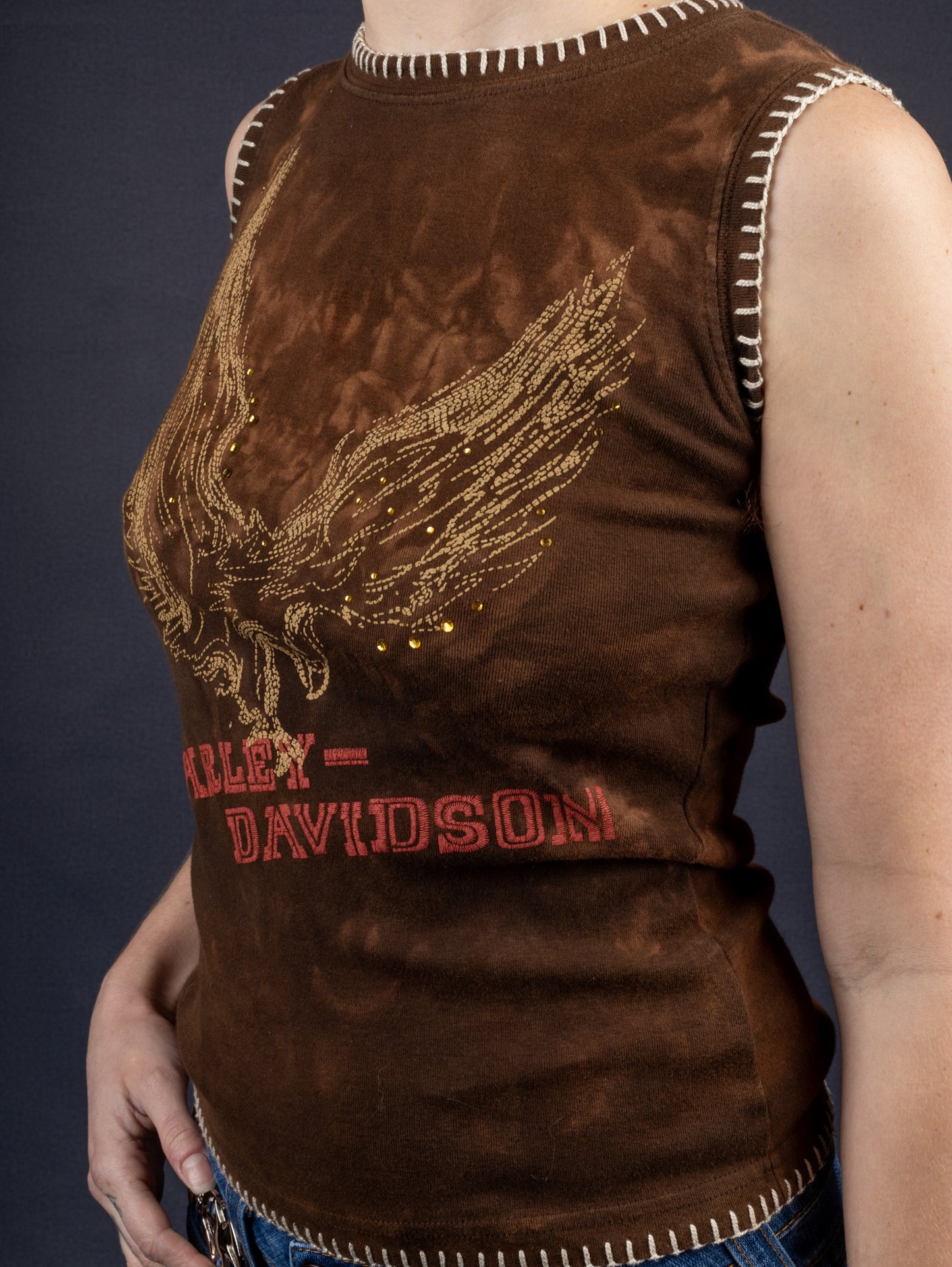 Harley Davidson Brown Eagle Tank Top