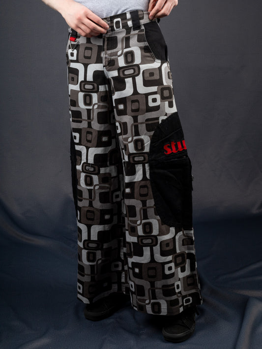 Stuka Gray Squares Pant