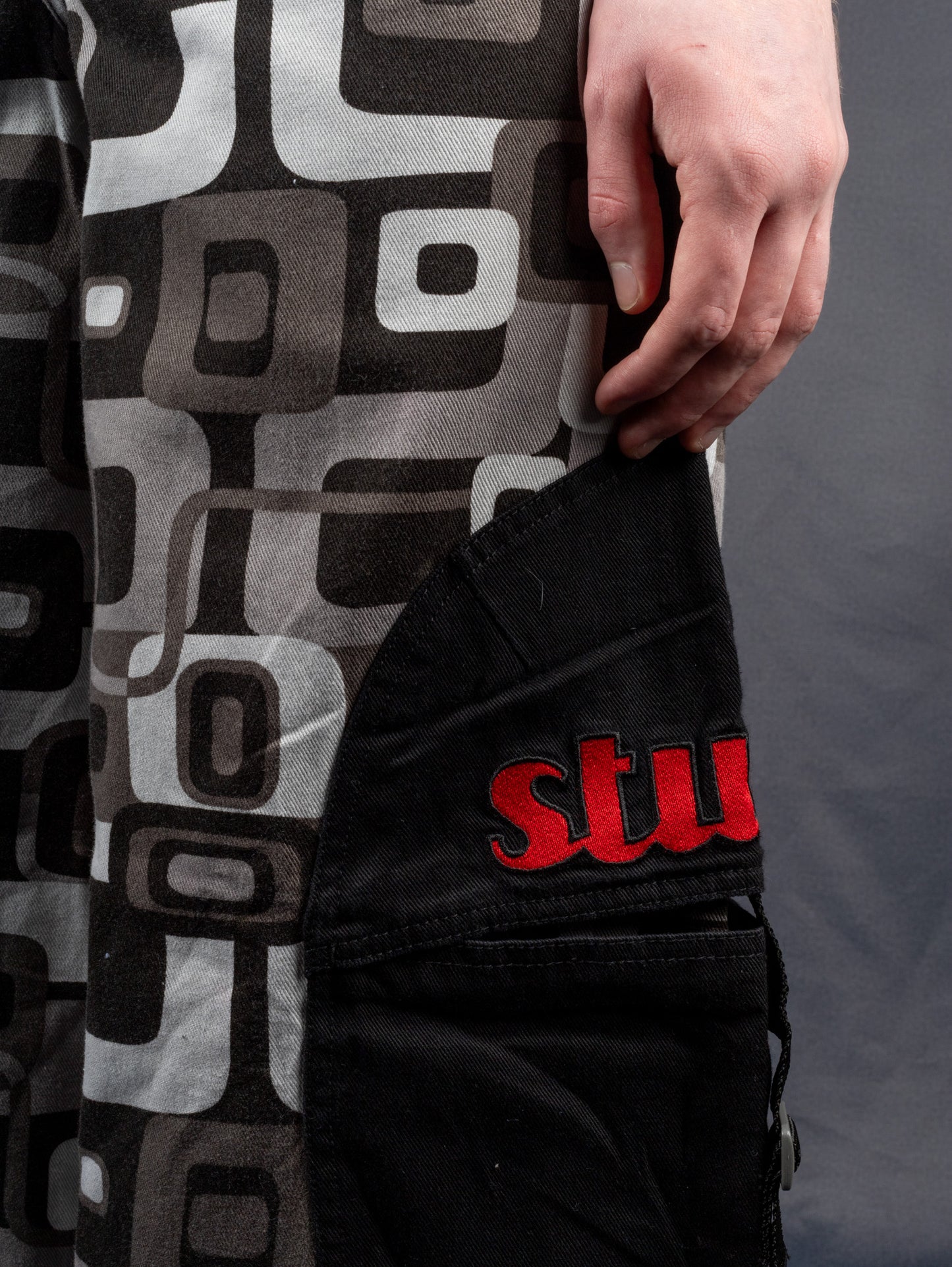 Stuka Gray Squares Pant